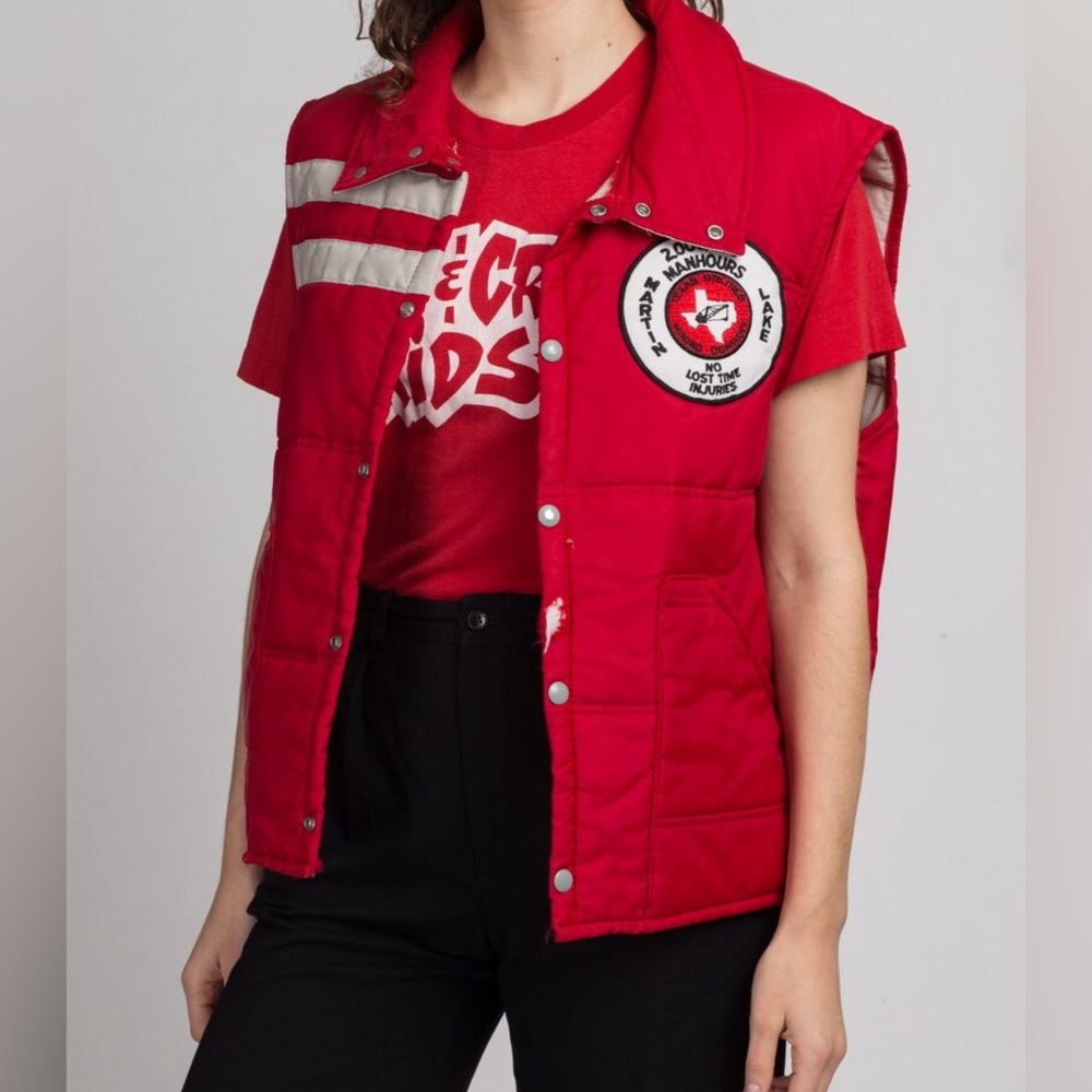 Vintage puffer patch vest